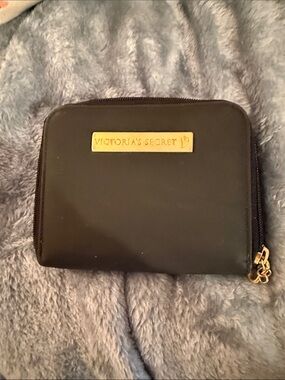Victoria's Secret Black Wallet with Gold Nameplate